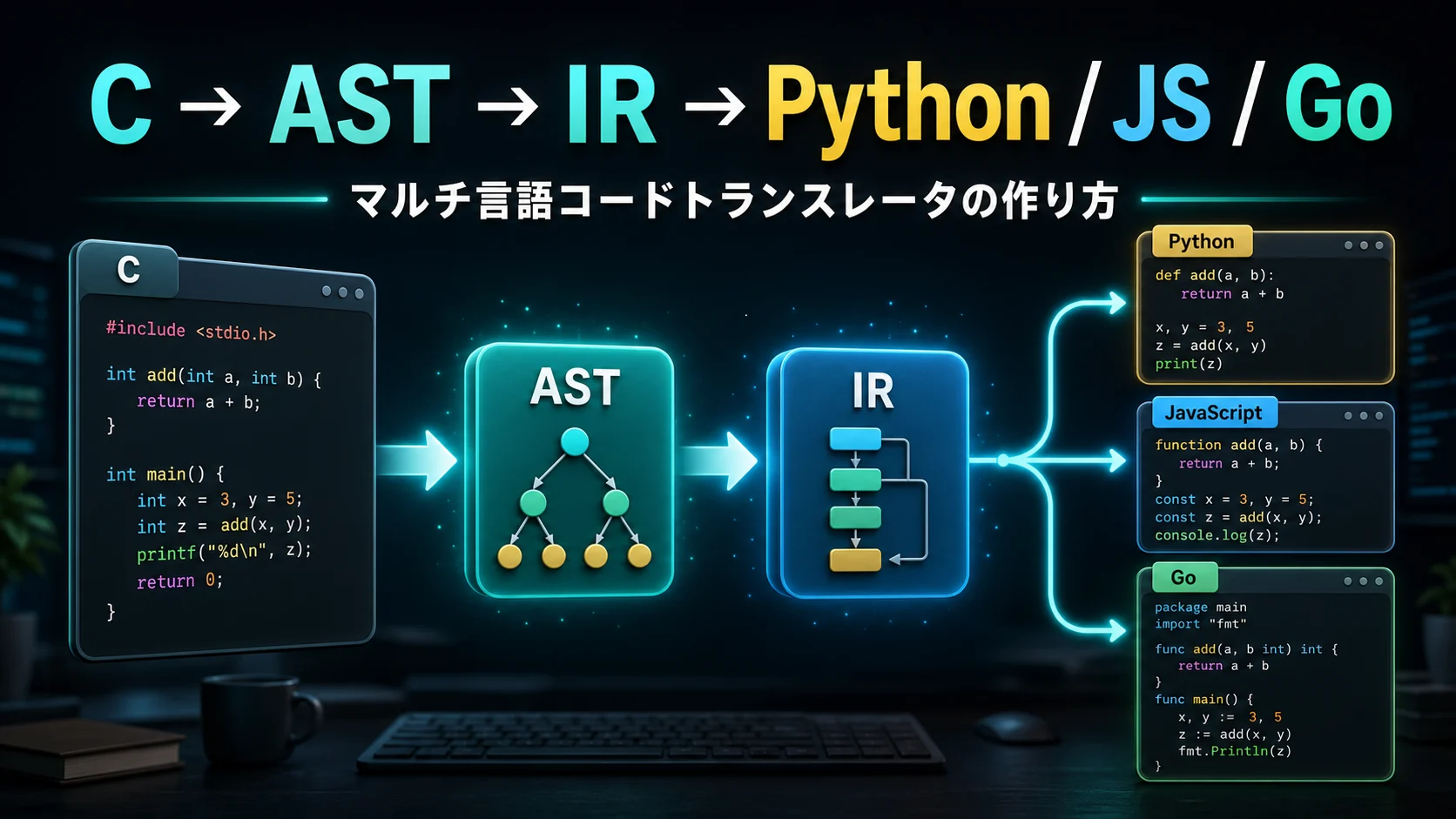 多言語コード変換アプリを作るならどう設計するか｜AST・IR・生成器・検証まで